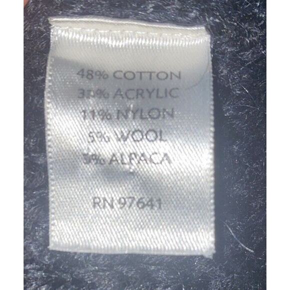 J. JILL Cardigan Sweater Medium Black Bell Sleeve Chunky 1-Button Alpaca Wool - Picture 8 of 8